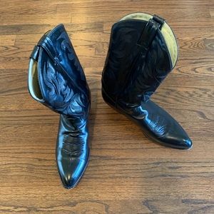 Men’s Black Leather Cowboy Boots